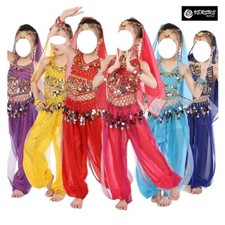 Completo Bambina Spettacolo Ballo Latino Danza del Ventre Odalisca BELLY06