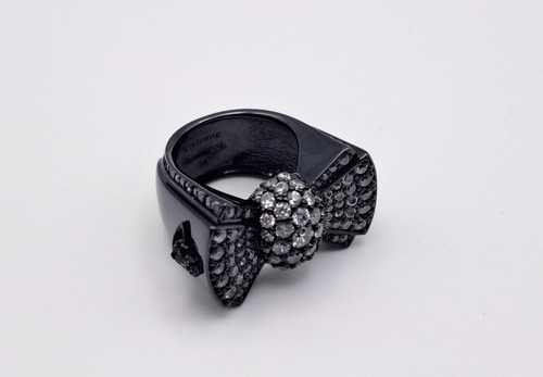 Anello nero vivienne westwood - anello,