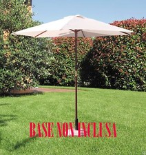 OMBRELLONE IN LEGNO ROTONDO TONDO CM.250 6 STECCHE PALO 38CM BIANCO GIARDINO