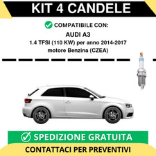 KIT 4 CANDELE per AUDI A3 1.4