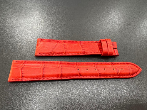 Leather matte red strap - leather,