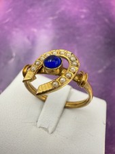 ring borbonico Anello FERRO DI CAVALLO ANTIQUE ORO ANTICO 6/7KT FINE800 SMALTI