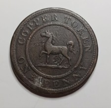 Regno Unito, 1 penny, 1812, Birmingham e Galles del Sud, gettone di rame