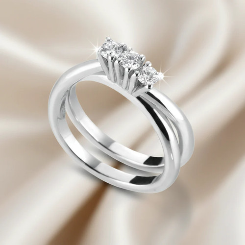 Anello trilogy oro bianco - anello,