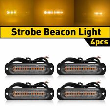 4x 12 LED Barra Luce Stroboscopica Lampeggiante Avviso Pericolo Faro per Ambra Auto Camion