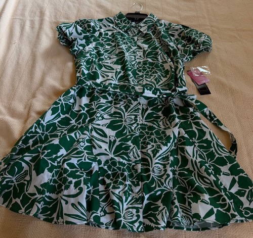 Abito msk verde bianco - verde,