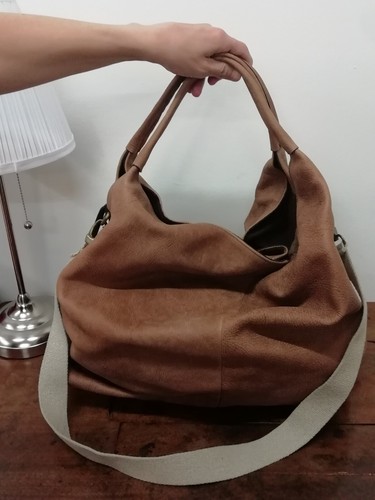 Borsa vera pelle scamosciata - borsa,