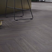Parquet a spina di pesce legno laminato Krono nero rovere resistente all'acqua a scatto