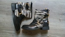 GUESS Bikers boots in pelle nera e cavallino,misura 37 NUOVI
