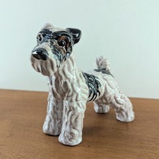 GMUNDNER CERAMICA FOXTERRIER FIGURA CANE ART DECO GMUNDEN AUSTRIA