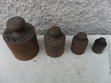 LOTTO 4 VECCHI PESO CONTRAPPESO IN FERRO PER BILANCIA STADERA KG 5 - 2 - 1 - 0,5