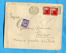 DEMOCRATICA - £.3 COPPIA ann.FIRENZE su lettera diretta in FERMO POSTA  (269741)