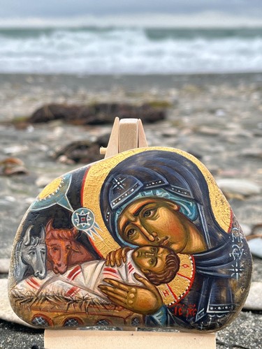 Icona natività ortodossa - natività,
