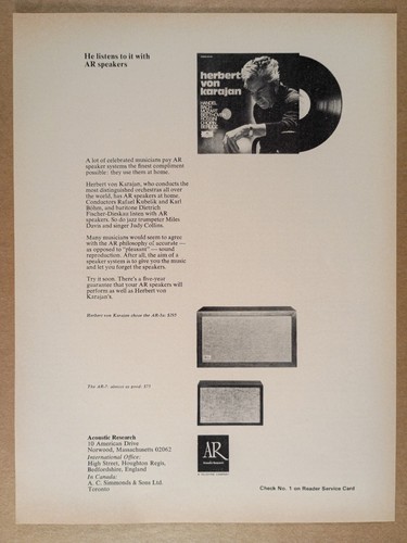 1974 acoustic research 3a - research, ar-3a