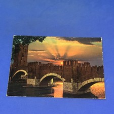 VERONA PONTE SCALIGERO TRAMONTO - CARTOLINA A COLORI