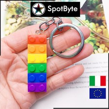 Portachiavi Unisex LGBT Mattoni Colorati in Resina Idea Regalo Blocco