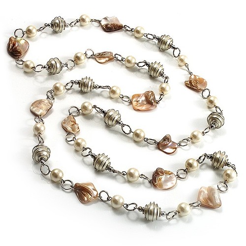 Collana lunga conchiglia/perle