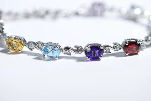 Bracciale tennis multicolore - bracciale,