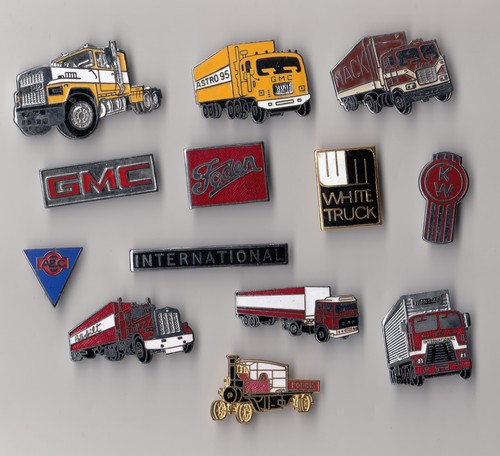 Vintage enamel style truck - style,