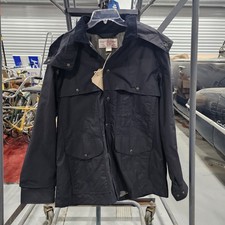 Rara giacca Filson Lightweight Cruiser grande nera panno asciutto impermeabile cappuccio nuova con etichette
