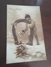 Old Postcard Buon Natale (Boy