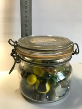 RARE BIGLIE VETRO IN BARATTOLO VINTAGE 60 vedi foto molto Particolari e Colorate