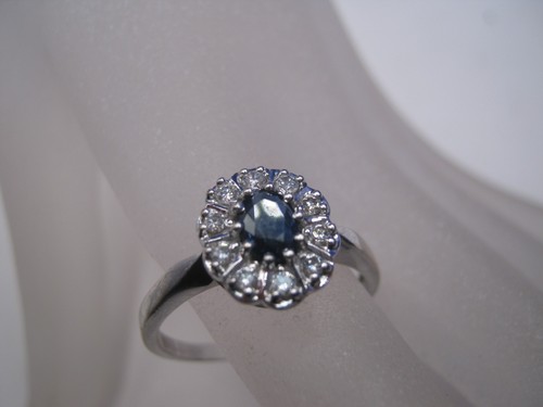 Anello vintage zaffiro blu - anello,