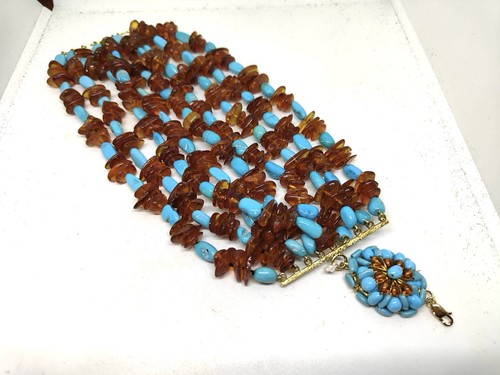 Bracciale fili con - fili, ambra