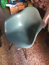 Vitra Eames Plastic DAW Sedia - Acero mogano /azzurr grigio
