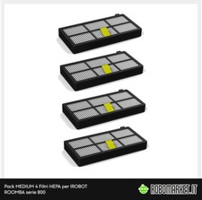 KIT RICAMBI 4 FILTRI HEPA PER IROBOT ROOMBA 800 860 865 866 870 871 875 876