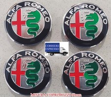 4 COPRIMOZZO FREGI ALFA ROMEO PER GIULIETTA MITO BRERA 159 TAPPI SILVER 60mm