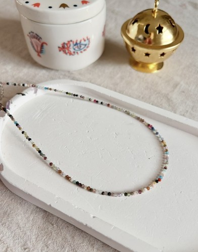 Collana perline con pietre - perline,