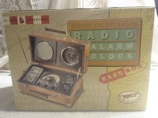 SPIRIT OF ST. LOUIS " RADIO ALARM CLOCK " A TRE BANDE CON SUONERIA LEGNO METALLO