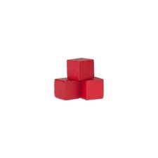 Cubo di Legno - Mattoncini - Squadrati - Rosso - 10 MM