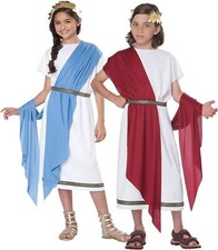 Costume da bambino Halloween Basic Toga Party egiziano greco romano travestimento fantasia