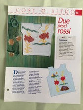 Schema punto croce Due pesci rossi ricamo maglione