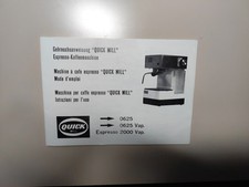 Istruzioni d'uso macchina caffè espresso Quick Mill Espresso vintage