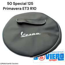 Copriruota Scorta Nero Con Scritta Vespa 50 Special 125 Primavera ET3 R10