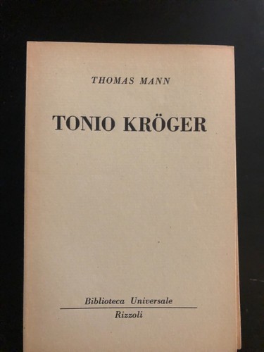 Thomas mann tonio kroger - thomas,