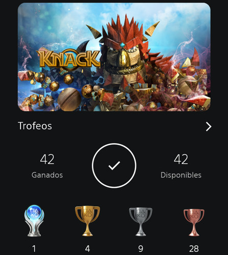 Knack ps4 platinum trophy - platinum,
