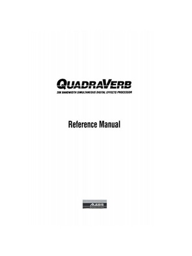 Alesis quadraverb manuale - alesis, di