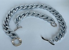 Girocollo e bracciale donna/ragazza in plastica maglie grumetta chiusura a T
