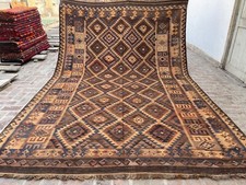 8.2x12.5 Bohemian Decor Interior Style Afghan Wool Persian Antique Tribal Carpet
