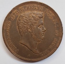 Napoli Due Sicilie stupendo 10 tornesi 1840 q.Fdc rosso Ferdinando II