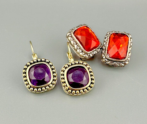 Lotto orecchini strass vintage