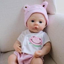 Bambola Reborn Neonato Realistico in Silicone Pieno modellabile accessori 33 Cm