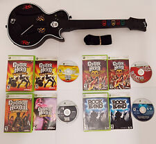 Pacchetto controller wireless chitarra Xbox 360 Guitar Hero Gibson Les Paul 4 giochi