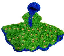 @ Indiano Tradizionale di Lana Firmato Abito con Tappo Per Laddu Gopal 17.8cm