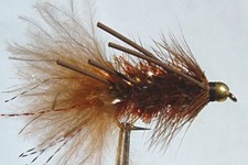 1 x Mouche Streamer Wooly Bugger Marron Pattes H8/10/12 mosca fly fishing bead