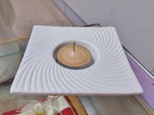 Portacandela ceramica opaca bianco Zen - cm. 10x10x12 - Kharma Living